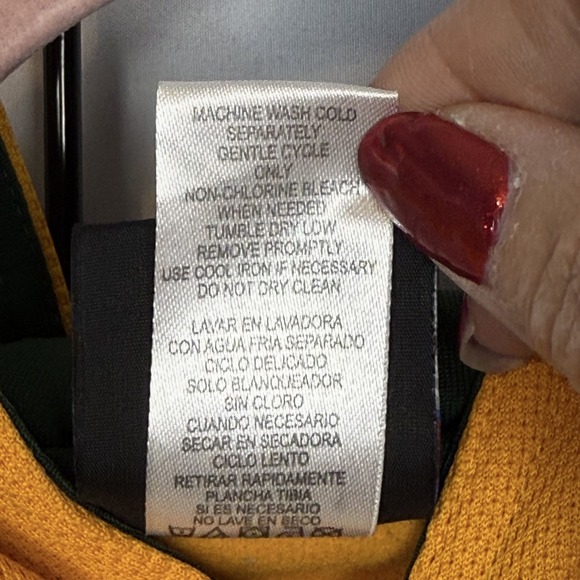 NFL Team Reebok Green Bay Packers Hoodie Youth XL Yellow Pullover Stitched - Picture 6 of 11